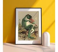 GKUVBF Affiches vintage d'animaux, grenouille, dessin animé, toile, impressions, art mural amusant pour chambre d'enfant, décoration d'intérieur, 80 x 120 cm, sans cadre