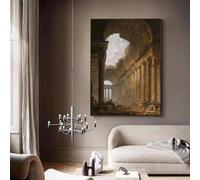 GKUVBF Architecture de la Rome antique, paysage, œuvre d'art du XVIIIe siècle, toile, affiche et impressions, décoration murale, 70 x 110 cm, sans cadre