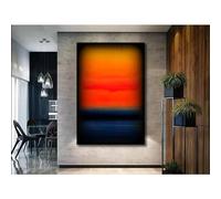 GKUVBF Art mural minimaliste moderne Mark Rothko bleu orange HD impression sur toile affiche maison salon chambre peinture décorative 70x100 cm sans cadre