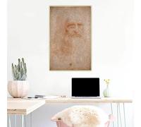 GKUVBF Autoportrait de Léonard de Vinci, toile, peinture, célèbre œuvre d'art, affiche, décoration murale, salon, 40 x 60 cm, sans cadre