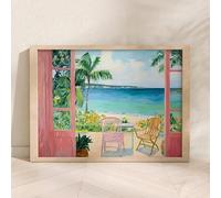 GKUVBF Clasisc Henri Matisse Artwork Summer Window View Flower Field Landscape Poster Canvas Painting Wall Pictures Home Decor(50x70cm/Frameless)