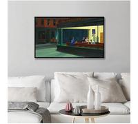 GKUVBF Edward Hopper, affiche et impression sur toile représentant les faucons de la nuit, décoration murale moderne pour salon (50 x 70 cm, sans cadre)