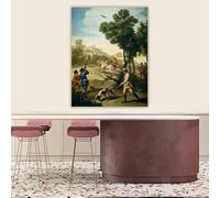 GKUVBF Francisco Goya « La Chasse à la caille » - Tableau sur toile estampe esthétique, affiche pour la décoration murale d'un salon moderne (30 x 40 cm/sans cadre)