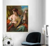 GKUVBF Friedrich von Amerling « Luise Nowak en joueuse de luth » Tableau sur toile, impression d'art, affiche, décoration murale (40 x 60 cm, sans cadre)