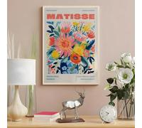 GKUVBF Impression sur toile abstraite moderne style Matisse, affiche d'art mural de qualité musée pour salon, chambre, bar, décoration intérieure (60x80cm/cadre intérieur)