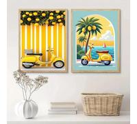 GKUVBF Impression sur toile représentant un citron et une orange, affiche murale italienne d'Amalfi, pour salon, cuisine, maison, décoration murale, 80 x 120 cm, 2 pièces, sans cadre