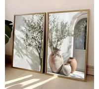 GKUVBF Impression sur toile représentant un olivier méditerranéen, affiche murale antique pour la décoration d'un salon moderne, d'une chambre ou d'une maison (60 x 80 cm x 2 / sans cadre)