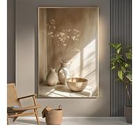 GKUVBF Impression sur toile représentant un vase floral rétro Art déco, affiche florale abstraite moderne pour la décoration intérieure, décoration esthétique de la pièce, 80 x 120 cm, sans cadre
