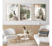 GKUVBF Italie Esthétique Architecture Ancienne Pouilles Affiches et Impressions Tableaux muraux bohèmes neutres sur toile Décoration intérieure (30x40cm/3 pièces sans cadre)