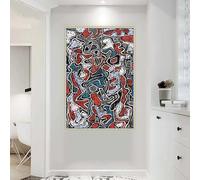 GKUVBF Jean Dubuffet « Mémoire » Tableau abstrait sur toile, affiche, décoration murale esthétique pour salon, intérieur moderne (70 x 100 cm/sans cadre)