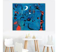 GKUVBF Joan Miro《Figure nocturne guidée par les traces phosphorescentes des escargots》Peinture à l'huile sur toile Décoration d'intérieur Impressions sur toile 50x60cm Sans cadre