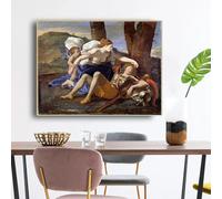 GKUVBF Nicolas Poussin « Renaud et Armide » Impression sur toile, célèbre œuvre d'art, affiche, photo, décoration murale moderne pour la maison (80 x 120 cm, sans cadre)