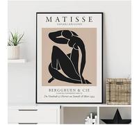 GKUVBF Peinture abstraite d'Henri Matisse, illustration minimaliste, art mural, impressions sur toile, vintage, beige, décoration d'intérieur (80 x 120 cm, sans cadre)