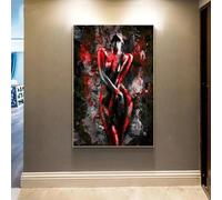 GKUVBF Peinture sur toile abstraite, femme nue sexy, noire et rouge, affiche imprimée, art mural, images pour décoration murale de chambre de femme moderne, 40 x 65 cm, sans cadre