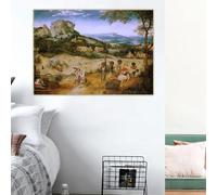 GKUVBF Peinture sur toile « La Moisson » de Bruegel Pieter, œuvre d'art célèbre, affiche, décoration murale moderne (60 x 80 cm, sans cadre)