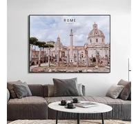 GKUVBF Peinture sur toile murale, affiche de voyage de la ville de Rome, architecture antique, décoration de bureau moderne, 40 x 60 cm, sans cadre
