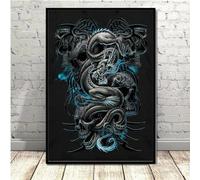 GKUVBF Peinture sur toile représentant un dragon chinois, décoration murale, affiche animalière, pour salon, décoration d'intérieur moderne, 80 x 120 cm, sans cadre