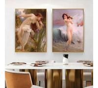 GKUVBF Peinture sur toile représentant une femme nue et sexy, affiches et impressions murales, pour chambre à coucher, bureau, décoration d'intérieur, 40 x 60 cm, 2 pièces, sans cadre