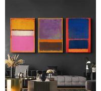 GKUVBF Peintures abstraites multicolores sur toile de Mark Rothko, affiches et impressions, décoration nordique moderne pour salon et maison (30 x 45 cm, 3 pièces, sans cadre)