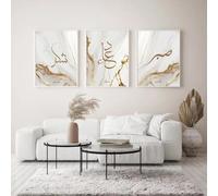 GKUVBF Sabr Dua Shukr Calligraphie islamique Affiches et impressions arabes modernes Peinture sur toile Art mural Photos Décoration de salon 15,7" x 23,6" (40x60cm) x3 Sans cadre