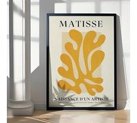 GKUVBF Tableau abstrait de Matisse sur toile, affiche esthétique aux lignes abstraites, impression sur toile, décoration murale pour chambre (50 x 70 cm/cadre intérieur)