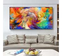 GKUVBF Tableau abstrait sur toile, motif arc-en-ciel, éclaboussures de couleurs, idéal pour la décoration murale du salon (30 x 60 cm, sans cadre)
