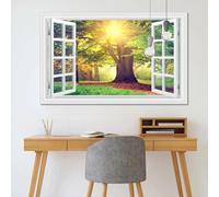 GKUVBF Tableau sur toile 2D/plat représentant un paysage de fenêtre, affiche et impression pour la décoration du salon (30 x 45 cm/sans cadre)