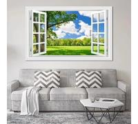 GKUVBF Tableau sur toile 2D/plat représentant un paysage de fenêtre, affiche et impression pour la décoration du salon (40x50cm/sans cadre)