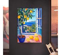 GKUVBF Tableau sur toile « Fenêtre ouverte » d'Henri Matisse, style rétro, pour une décoration murale moderne dans un salon (50 x 70 cm, sans cadre).