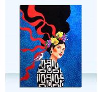 GKUVBF Tableau sur toile imprimé, style nordique vintage abstrait floral, pour une décoration murale moderne dans un salon (40 x 50 cm, sans cadre).