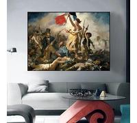 GKUVBF Tableau sur toile « La Liberté guidant le peuple » d'Eugène Delacroix, impression d'art, affiche, décoration murale intérieure (60 x 80 cm, sans cadre)