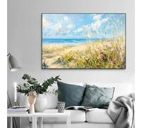 GKUVBF Tableau sur toile moderne et classique représentant un paysage naturel de plage ensoleillé, avec des vues sur la mer (40 x 50 cm, sans cadre)