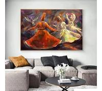 GKUVBF Tableau sur toile représentant un derviche tourneur soufi, impression d'art, affiche murale, décoration intérieure (50 x 70 cm, sans cadre)