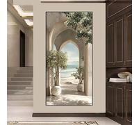 GKUVBF Tableau sur toile représentant une arche de plage moderne, paysage marin méditerranéen, jeux d'ombre et de lumière, idéal pour la décoration du salon (40 x 80 cm/sans cadre)