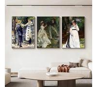 GKUVBF Tableau vintage de Pierre Auguste Renoir sur toile, reproduction d'art sans cadre, idéal pour la décoration murale d'un salon moderne (40 x 60 cm / 3 pièces).