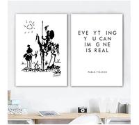GKUVBF Tout ce que vous pouvez imaginer est réel. Impression sur toile d'art de Pablo Picasso, affiche Don Quichotte, décoration murale moderne (70 x 100 cm / 2 pièces sans cadre).