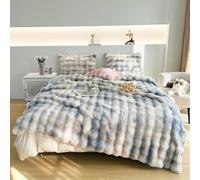 GKXLH Couverture douce et moelleuse - Plaid douillette pour canapé, Couverture en fausse fourrure lapin en peluche, plaid chaud épaisses à bulles pour lit, canapé, chambre à coucher, salon (230x250cm)