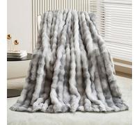GKXLH Couverture douce et moelleuse - Plaid douillette pour canapé, Couverture en fausse fourrure lapin en peluche, plaid chaud épaisses à bulles pour lit, canapé, chambre à coucher, salon (160x200cm)