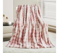 GKXLH Couverture douce et moelleuse - Plaid douillette pour canapé, Couverture en fausse fourrure lapin en peluche, plaid chaud épaisses à bulles pour lit, canapé, chambre à coucher, salon (160x200cm)