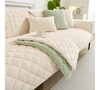 GKXLH Housse de Canapé Lavable - Doux Toison de Lait Housse Canapé 2 3 4 Places, Housse Canape Antidérapant, Housse Canape d'angle Housse de Canapé en L Protecteur de Meubles (Beige, 110x110cm)