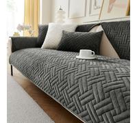 GKXLH Housse de Canapé Nouvelle Lavable - Housses de Canapé en Flanelle Lait Douce 2 3 4 Places, Housse Canapé Antidérapantes, Housse canape d'angle Protection pour Meubles de Salon (Gris Foncé)