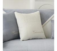 GKXLH Housse de coussin unie en flanelle de lait douce pour canapé, décoration d'intérieur, 45 x 45 cm, blanc beige