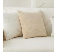 GKXLH Housses unies en flanelle de lait douce pour canapé, décoration d'intérieur, 45 x 45 cm, café clair