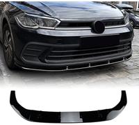 GKXTLTONG Aileron Avant de Voiture pour VW Polo MK6.5 2022-2024 2023, Pare-Choc Avant Séparateur ABS Déflecteur Lèvre Avant Becquet d'ailes Latérales,A/Glossy Black