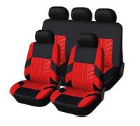 GKXTLTONG Voiture Ensembles de Housses de Siège pour Seat Ibiza IV Hatchback 2008-2017, Respirant Antidérapant Tissu Protection pour Sièges de Voiture,A/Red-A/5-seats Full Set