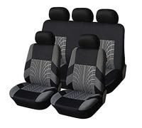GKXTLTONG Voiture Ensembles de Housses de Siège pour Seat Ibiza IV Hatchback 2008-2017, Respirant Antidérapant Tissu Protection pour Sièges de Voiture,A/Grey-A/5-seats Full Set
