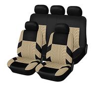 GKXTLTONG Voiture Ensembles de Housses de Siège pour Seat Ibiza IV Hatchback 2008-2017, Respirant Antidérapant Tissu Protection pour Sièges de Voiture,A/Beige-A/5-seats Full Set