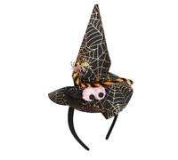 GKYQVE Bandeau de sorcière en toile d'araignée pour adulte - Chapeau de magicien d'Halloween - Accessoire de fête - Accessoire de jeu de rôle - Accessoires d'Halloween