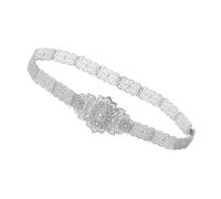 GKYQVE Ceinture creuse du Caucase russe pour les spectacles de scène de mariage Ceinture traditionnelle pour mariée traditionnelle arabe, Argenté., taille unique