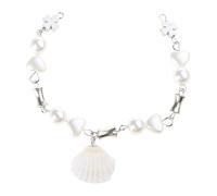 GKYQVE Chaîne de main tendance avec perles de coquillage, trèfles à quatre feuilles pour femmes et filles, bracelet réglable, symbole familial de chance et de bonheur